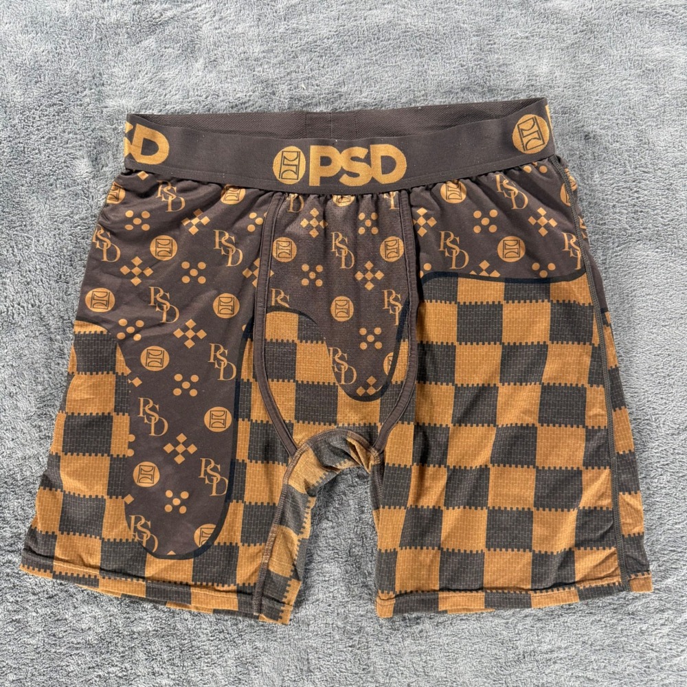 PSD Luxe Drip Boxer Briefs Men's Large Checkered Athletic Underwear